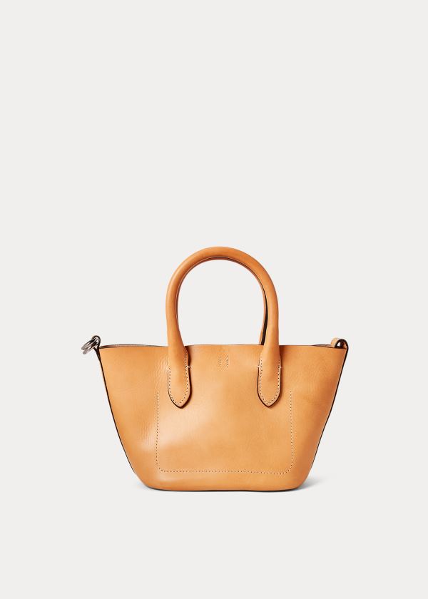 Torby Tote Ralph Lauren Leather Mini Bellport Tote Damskie Brązowe | WAGP7219