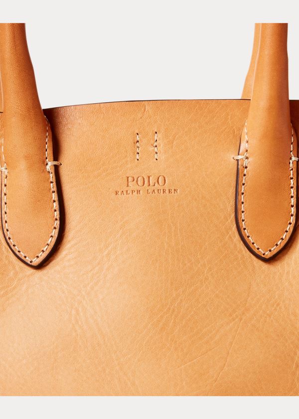 Torby Tote Ralph Lauren Leather Mini Bellport Tote Damskie Brązowe | WAGP7219