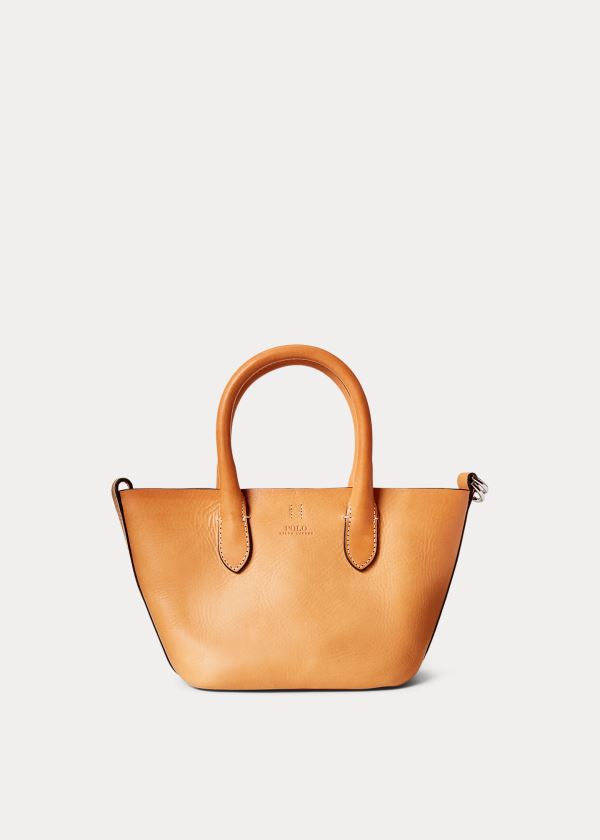 Torby Tote Ralph Lauren Leather Mini Bellport Tote Damskie Brązowe | WAGP7219