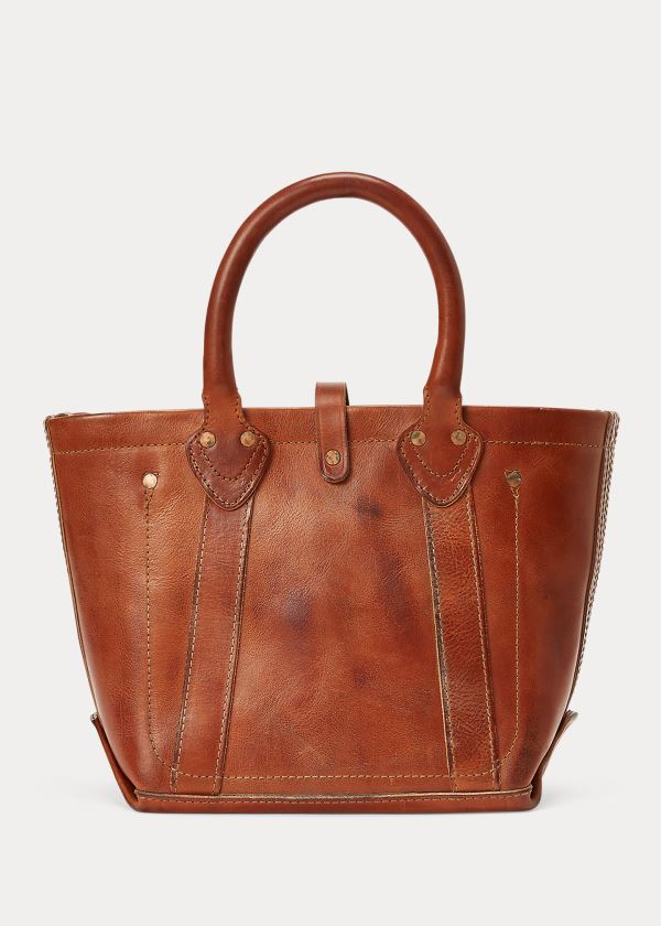 Torby Tote Ralph Lauren Leather Tote Damskie Brązowe | HLTO0636