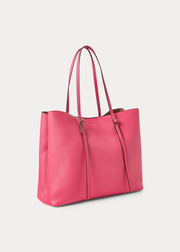 Torby Tote Ralph Lauren Pebbled Leather Lennox Tote Damskie Różowe | SYLM3004