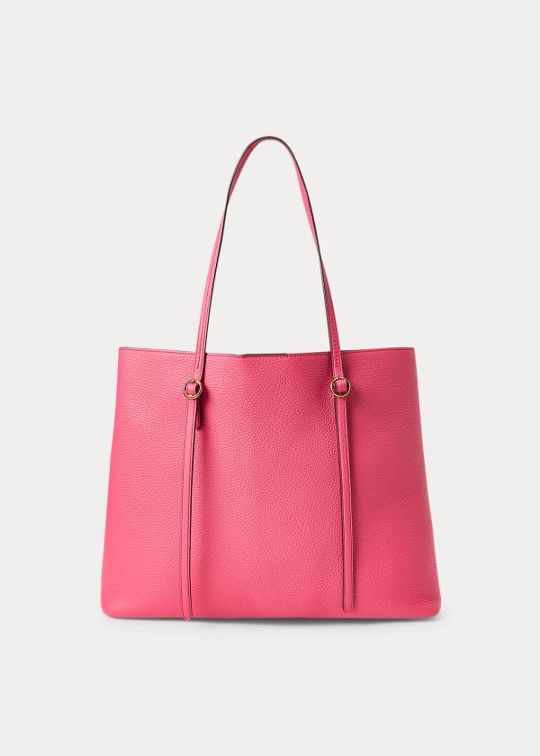 Torby Tote Ralph Lauren Pebbled Leather Lennox Tote Damskie Różowe | SYLM3004