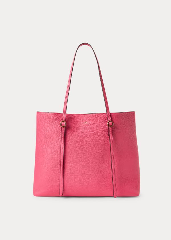 Torby Tote Ralph Lauren Pebbled Leather Lennox Tote Damskie Różowe | SYLM3004