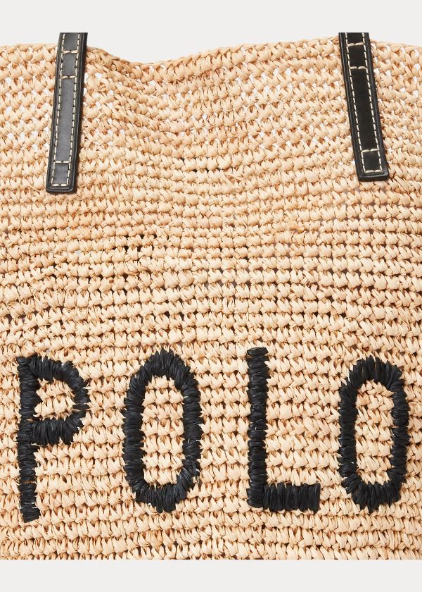 Torby Tote Ralph Lauren Raffia Medium Tote Bag Damskie Głęboka Brązowe | YSBP1362