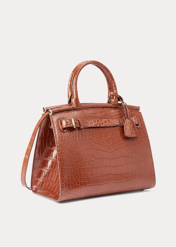 Torebka Ralph Lauren Alligator Medium RL50 Handbag Damskie Brązowe | UYUM6045