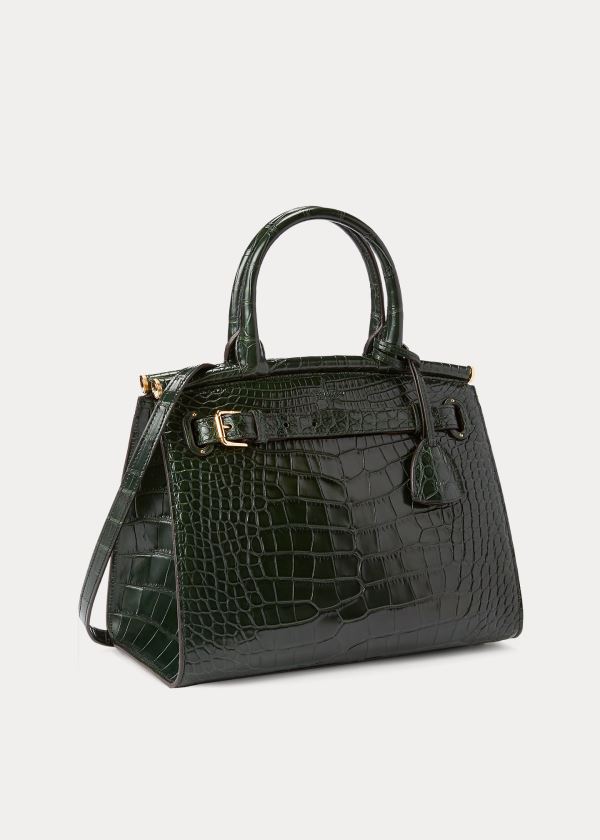 Torebka Ralph Lauren Alligator Medium RL50 Handbag Damskie Zielone | UDSD3326