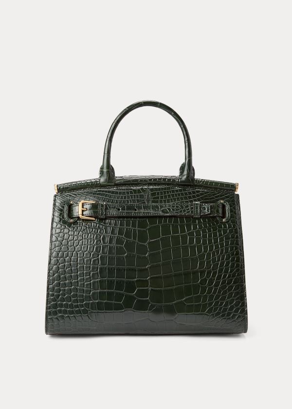 Torebka Ralph Lauren Alligator Medium RL50 Handbag Damskie Zielone | UDSD3326