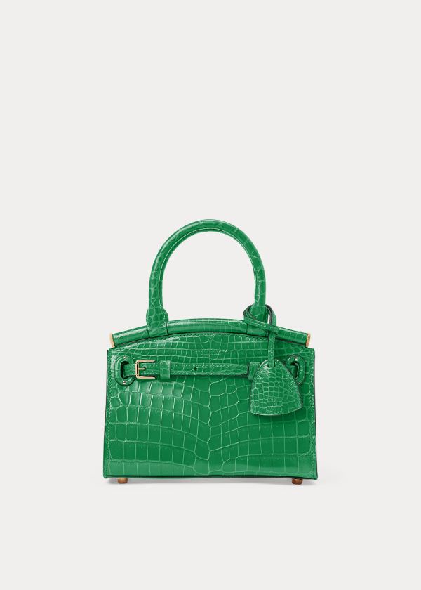 Torebka Ralph Lauren Alligator Mini RL50 Handbag Damskie Zielone | UWPE6474