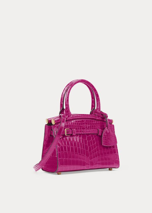 Torebka Ralph Lauren Alligator Mini RL50 Handbag Damskie Różowe | RMSK6350