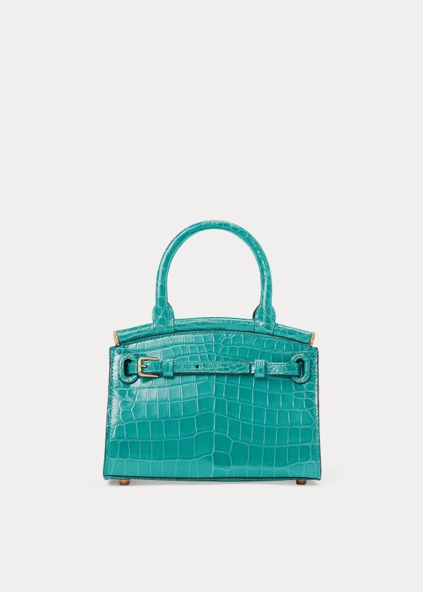 Torebka Ralph Lauren Alligator Mini RL50 Handbag Damskie Turkusowe | VYAM7737