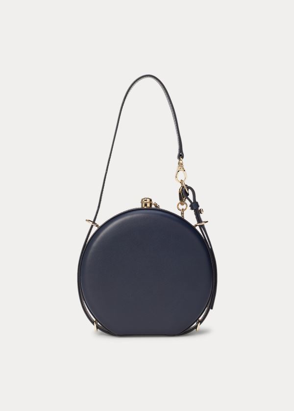 Torebka Ralph Lauren Calfskin Canteen Bag Damskie Granatowe | KWGS2249