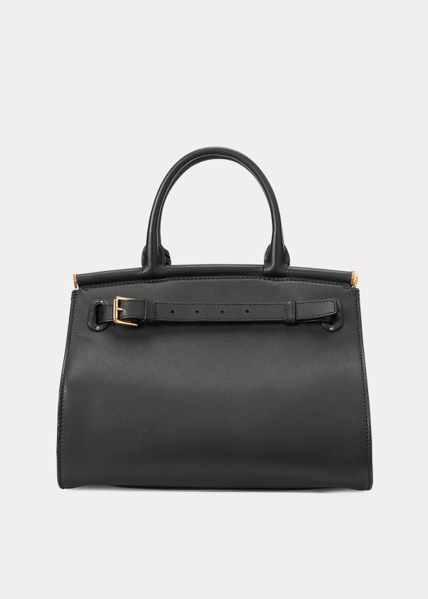 Torebka Ralph Lauren Calfskin Medium RL50 Handbag Damskie Czarne | BVUH5318