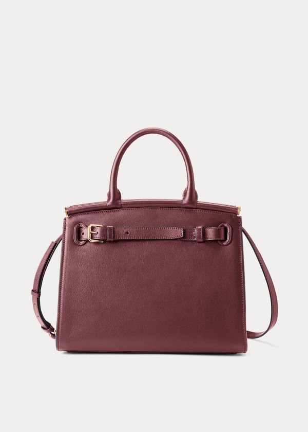 Torebka Ralph Lauren Calfskin Medium RL50 Handbag Damskie Bordowe | JSYM8119