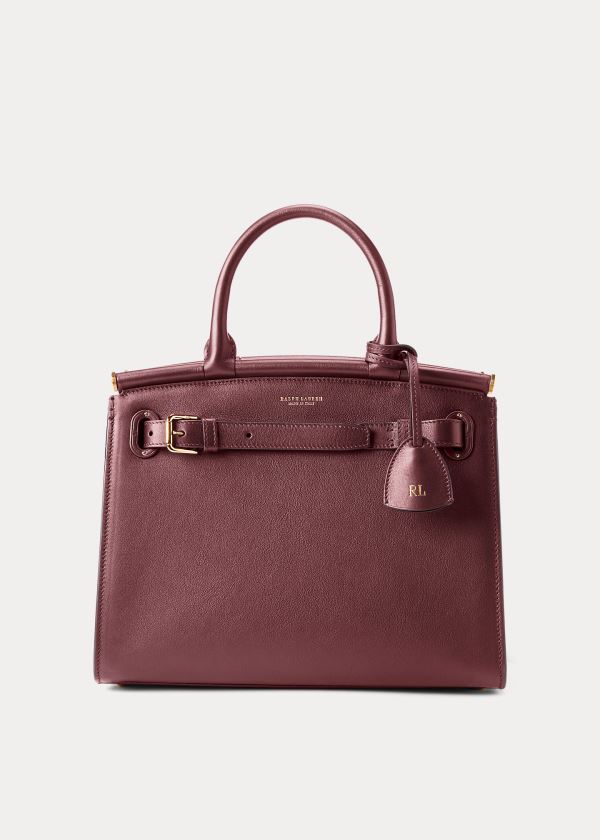 Torebka Ralph Lauren Calfskin Medium RL50 Handbag Damskie Bordowe | JSYM8119