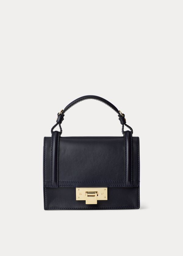 Torebka Ralph Lauren Calfskin Mini Hinge-Lock Bag Damskie Granatowe | TDJF3815