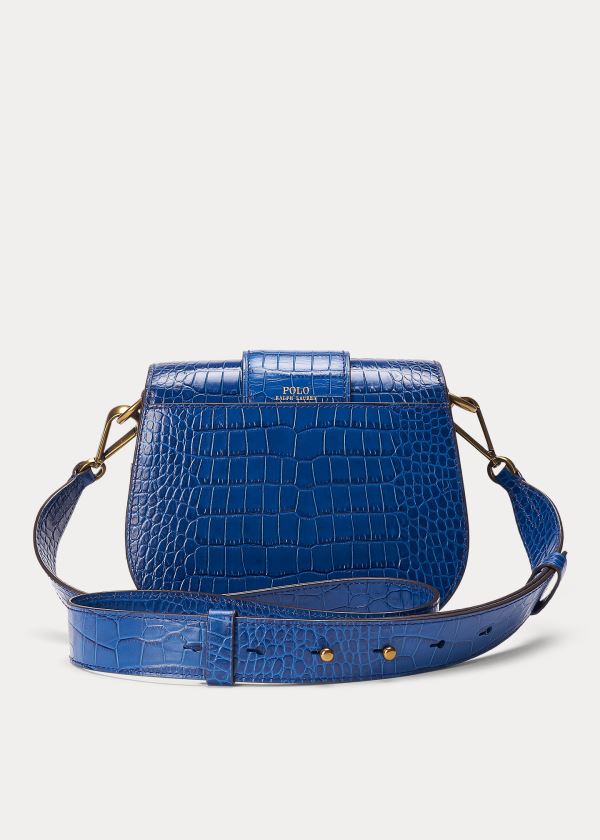 Torebka Ralph Lauren Crocodile-Print Lennox Bag Damskie Królewski Niebieski Niebieskie | YGEX1332