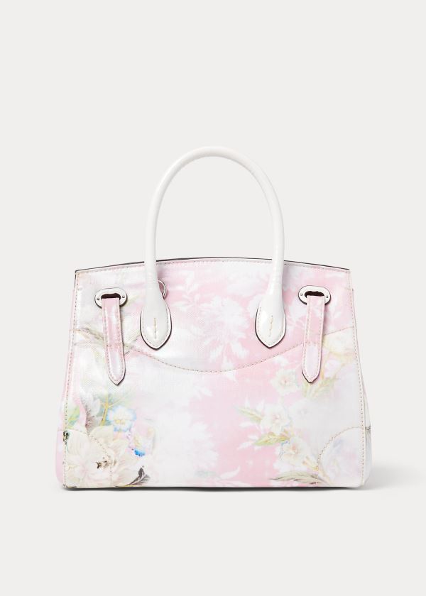 Torebka Ralph Lauren Floral Cotton Light Ricky 27 Damskie Białe Różowe Kolorowe | EAVV2329