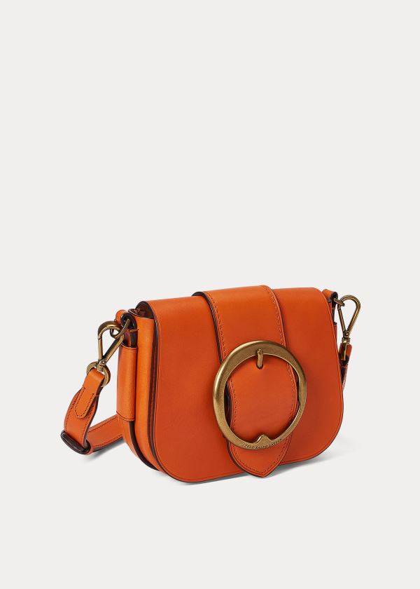 Torebka Ralph Lauren Leather Mini Lennox Bag Damskie Pomarańczowe | HKDO4261