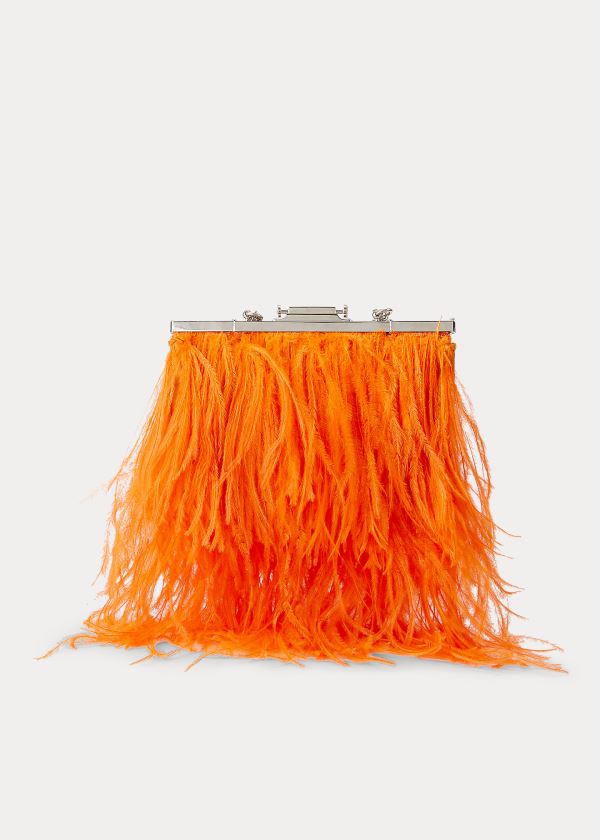 Torebka Ralph Lauren Ostrich Feather Evening Pouch Damskie Pomarańczowe | HZWW3999