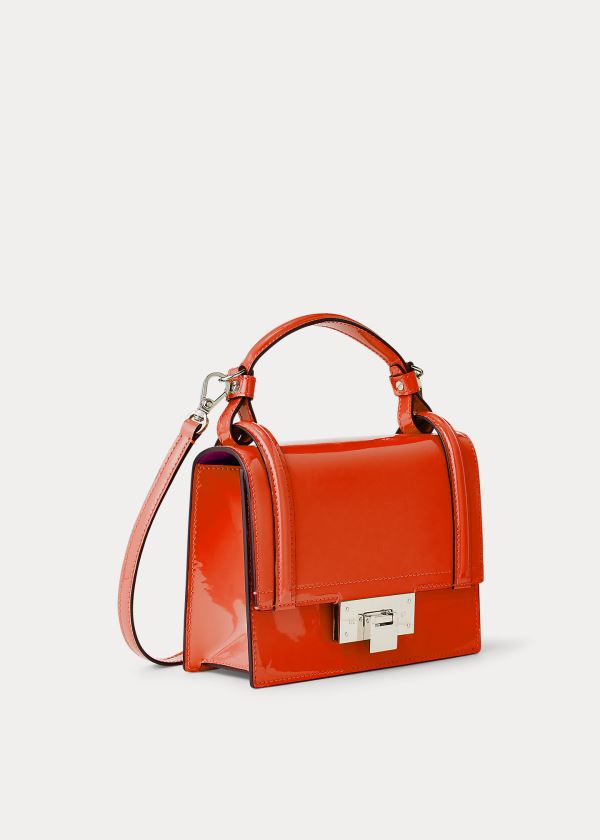 Torebka Ralph Lauren Patent Mini Hinge-Lock Bag Damskie Pomarańczowe | FKNF4264