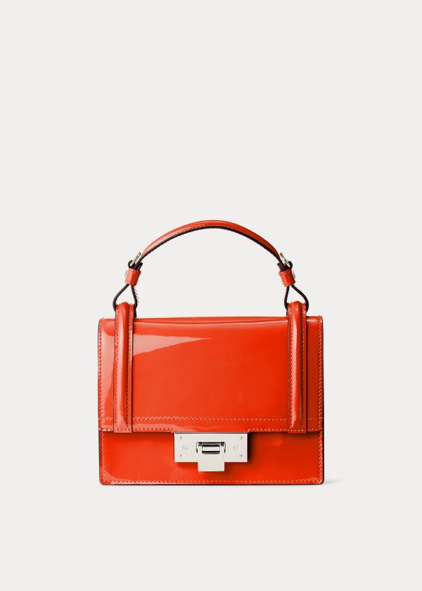 Torebka Ralph Lauren Patent Mini Hinge-Lock Bag Damskie Pomarańczowe | FKNF4264