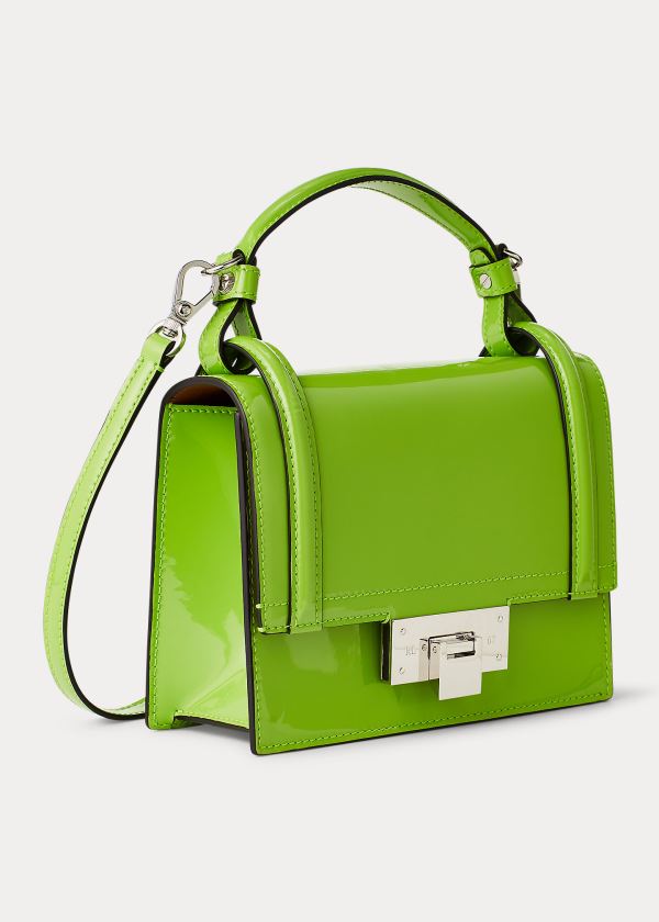 Torebka Ralph Lauren Patent Mini Hinge-Lock Bag Damskie Zielone | BNYG1127