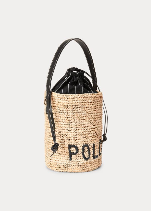 Torebka Ralph Lauren Raffia Mini Bucket Bag Damskie Głęboka Brązowe | OFRT5794