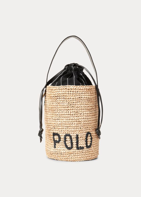 Torebka Ralph Lauren Raffia Mini Bucket Bag Damskie Głęboka Brązowe | OFRT5794