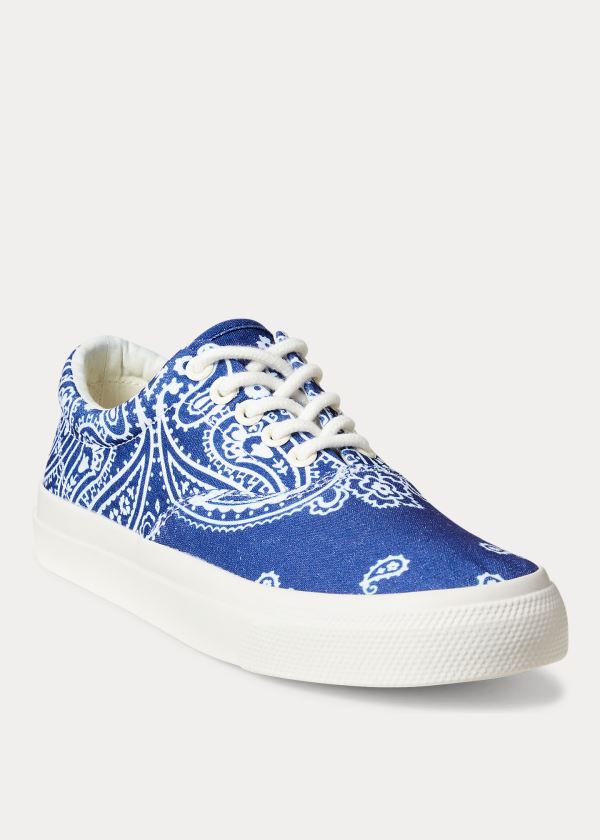 Trampki Ralph Lauren Bryn Canvas Printed Sneakers Damskie Granatowe Białe | VPDC2836