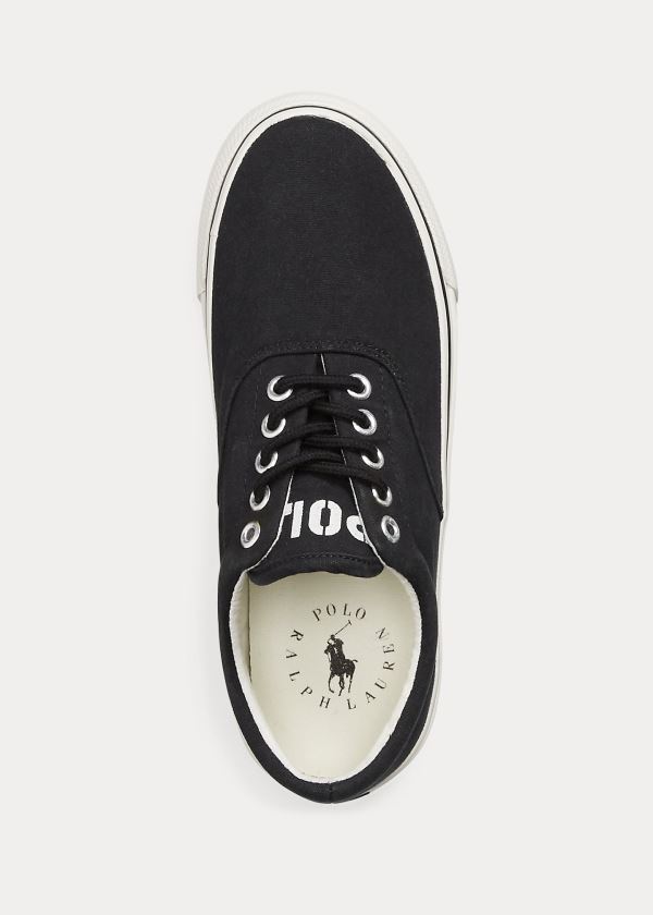 Trampki Ralph Lauren Bryn Canvas Sneakers Damskie Czarne | UKJQ5621