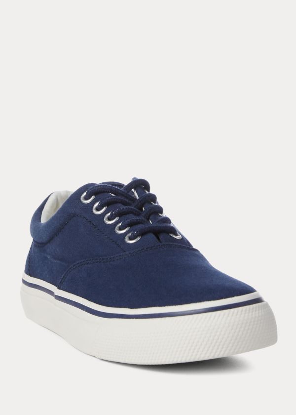 Trampki Ralph Lauren Bryn Canvas Sneakers Damskie Granatowe | QKEU5445