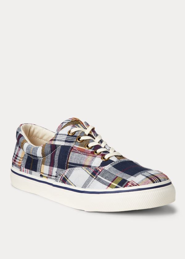 Trampki Ralph Lauren Cotton Madras Sneakers Męskie Kolorowe | JIXR7798