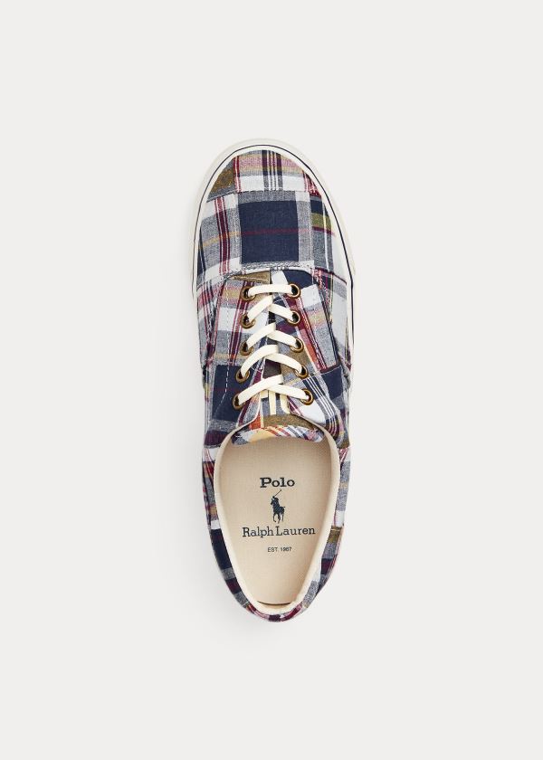 Trampki Ralph Lauren Cotton Madras Sneakers Męskie Kolorowe | JIXR7798