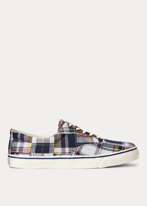 Trampki Ralph Lauren Cotton Madras Sneakers Męskie Kolorowe | JIXR7798