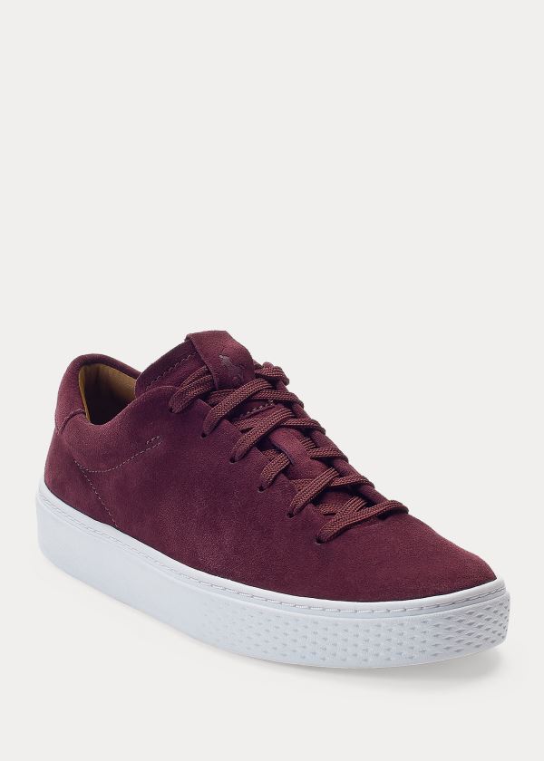 Trampki Ralph Lauren Court 125 Suede Sneakers Damskie Bordowe | LGFW6335