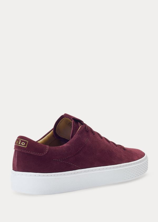 Trampki Ralph Lauren Court 125 Suede Sneakers Damskie Bordowe | LGFW6335