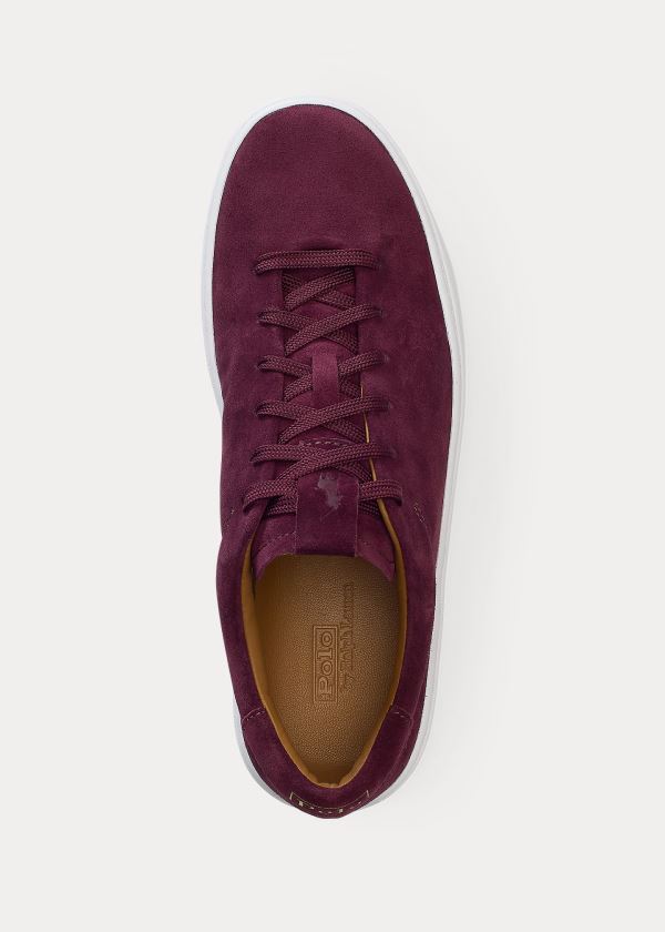 Trampki Ralph Lauren Court 125 Suede Sneakers Damskie Bordowe | LGFW6335