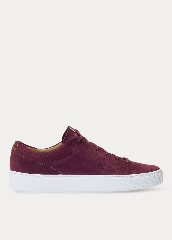 Trampki Ralph Lauren Court 125 Suede Sneakers Damskie Bordowe | LGFW6335