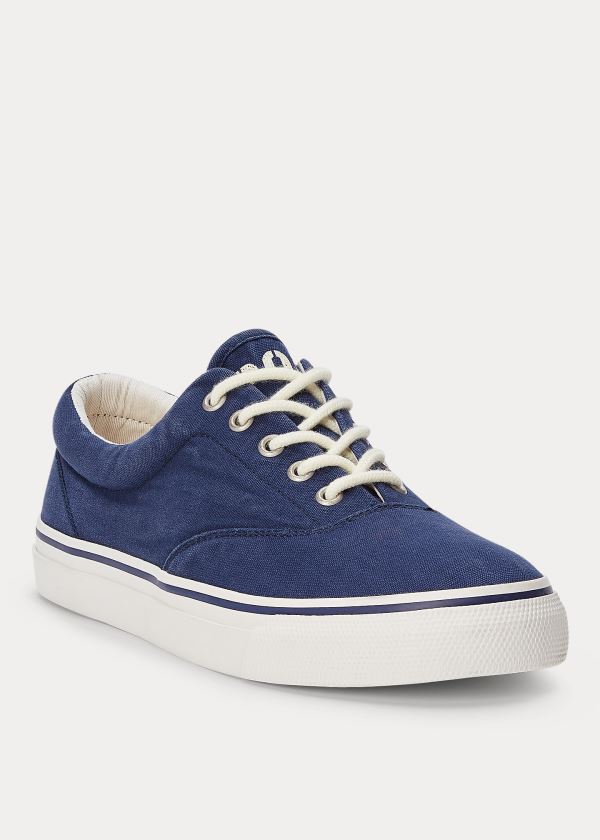 Trampki Ralph Lauren Harpoon Canvas Sneakers Męskie Granatowe | SWOP4852