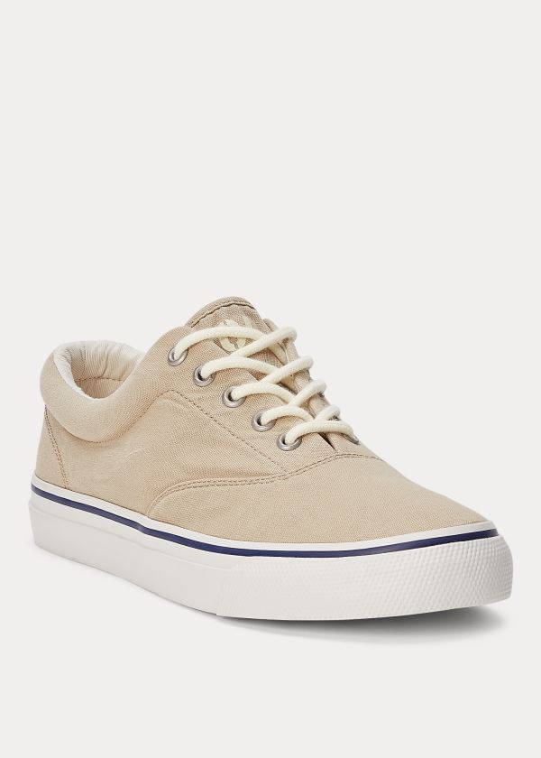 Trampki Ralph Lauren Harpoon Canvas Sneakers Męskie Beżowe | GBPJ4804