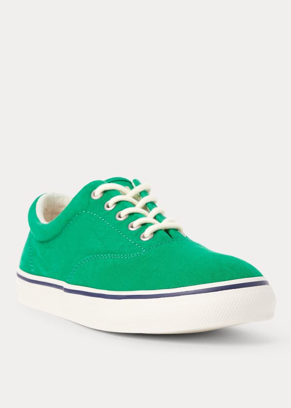 Trampki Ralph Lauren Harpoon Canvas Sneakers Męskie Zielone | ZCZD6848