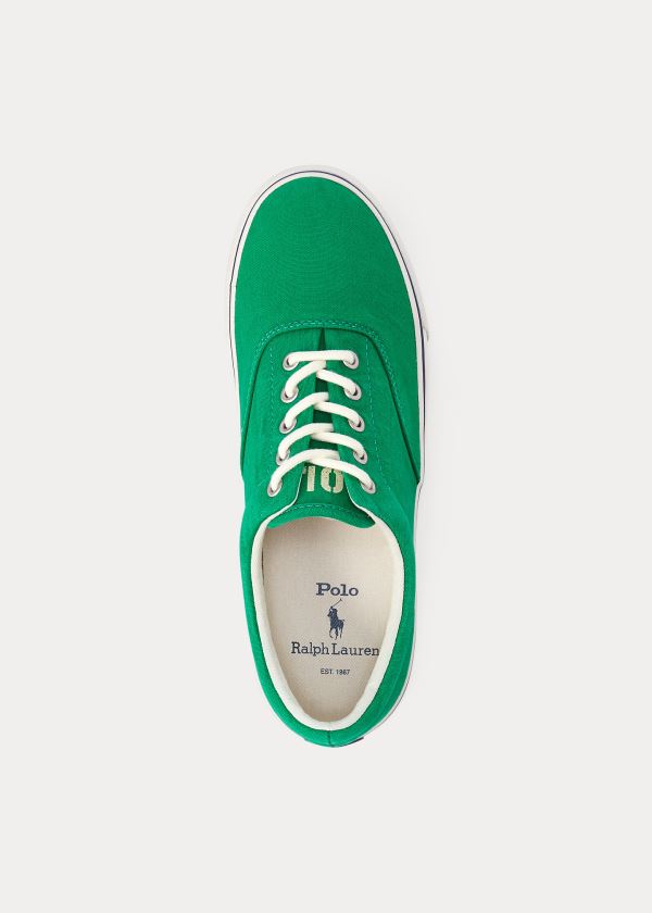 Trampki Ralph Lauren Harpoon Canvas Sneakers Męskie Zielone | ZCZD6848