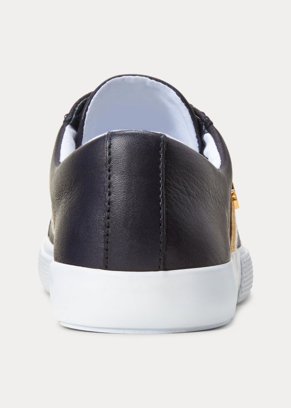 Trampki Ralph Lauren Janson II Leather Sneakers Damskie Granatowe Białe | ONDZ4733