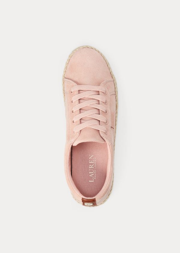 Trampki Ralph Lauren Jaycee Suede Sneakers Damskie Różowe Beżowe | KLKO6600