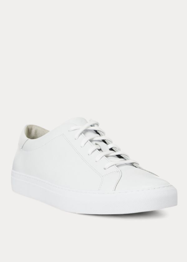 Trampki Ralph Lauren Jermain Leather Sneakers Męskie Białe | CKLB6395