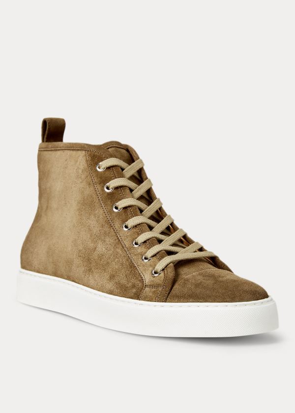 Trampki Ralph Lauren Jeromy Suede Sneakers Męskie Oliwkowe | AZDS6689