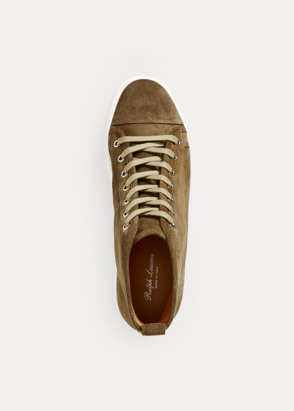 Trampki Ralph Lauren Jeromy Suede Sneakers Męskie Oliwkowe | AZDS6689