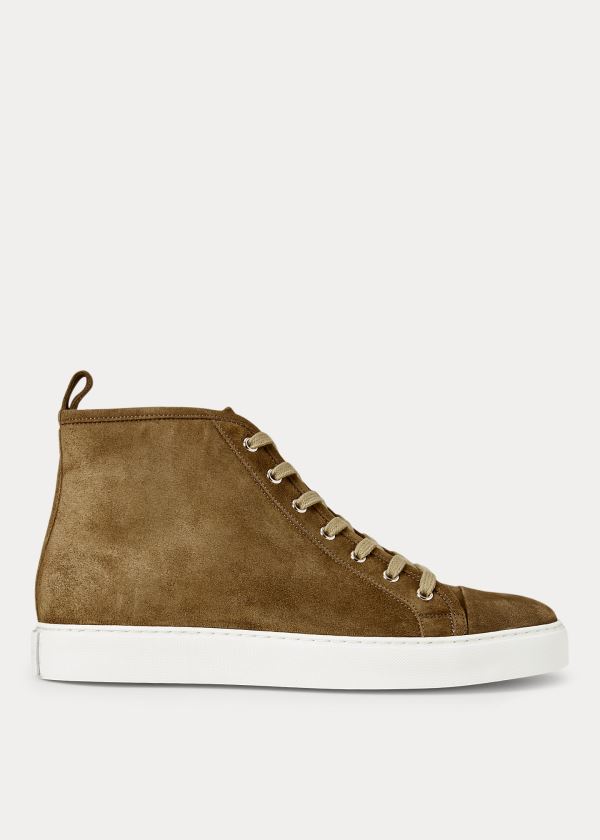 Trampki Ralph Lauren Jeromy Suede Sneakers Męskie Oliwkowe | AZDS6689