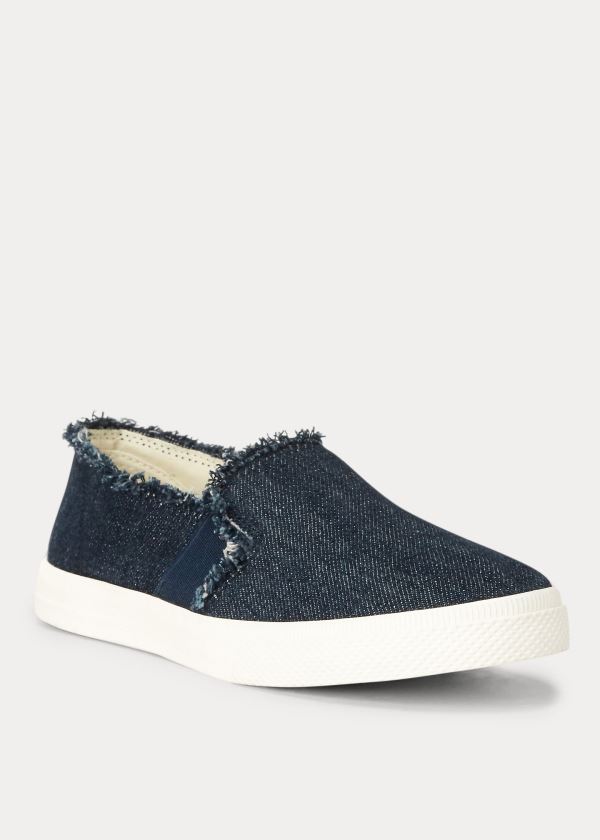 Trampki Ralph Lauren Jinny Denim Slip-On Sneakers Damskie Granatowe | HPTJ1279