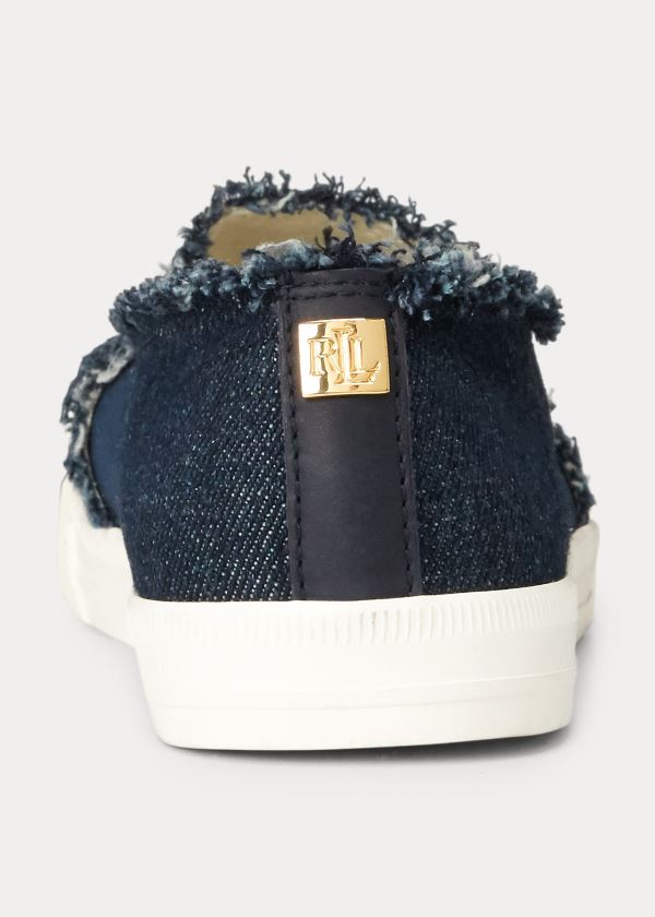 Trampki Ralph Lauren Jinny Denim Slip-On Sneakers Damskie Granatowe | HPTJ1279